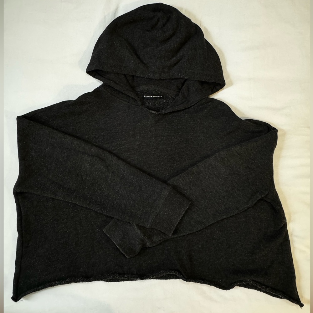 Brandy Melville Cropped Gray Hoodie